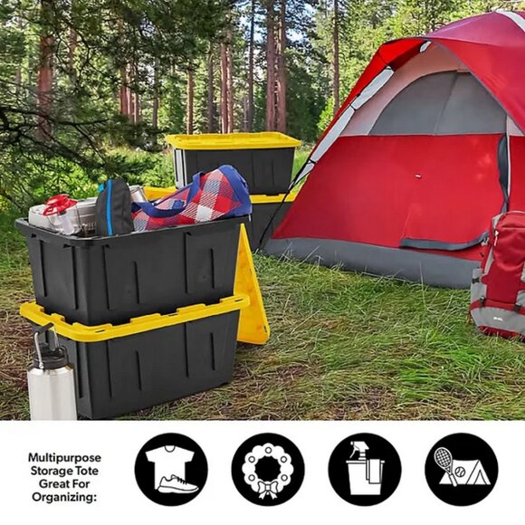 Member's Mark 27 Gallon Heavy-Duty Black and Yellow Storage Tote, 20.6" D x 30.6 - Picture 4 of 4